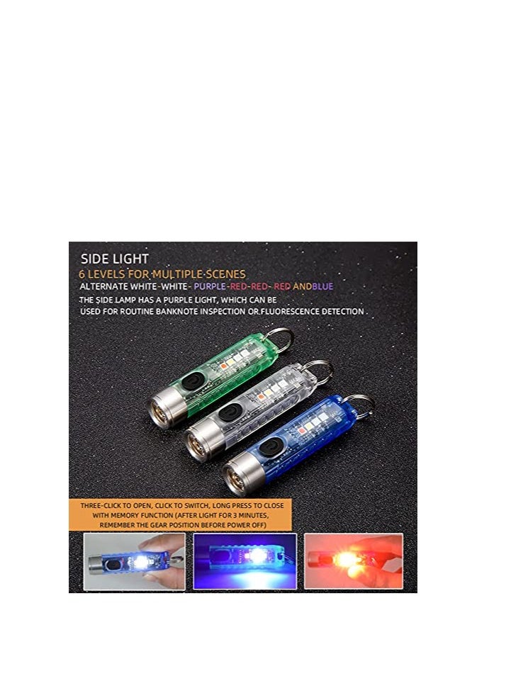 AloneFire - ALONEFIRE S11 Small Powerful Mini Keychain LED Flashlight Tactical Portable Bright Pen Torch SST20 LED USB Rechargeable IP65 Waterproof Multi Function for Emergency with Built-in Battery(Green) - Image 1