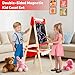 Belleur AllinOne Art Easel for Kids Adjustable Double Sided Easel for Toddlers with Magnetic Whiteboard DryErase Chalk Board Paper Roll Child Painting Easel for Kid 28 Birthday Gift Red - Image 4