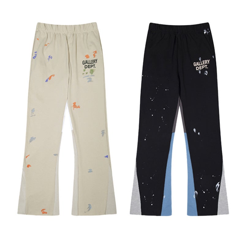 Gallery Department Splash Graffiti Casual Long Pants Camouflage Splicing Couple Jogger Sweatpants Trendy - Image 3