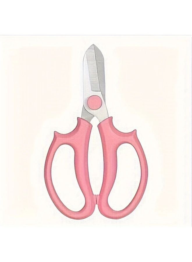 Pink Professional Pruning Shears Stainless Steel Blades Ergonomic Garden Scissors for Trimming Flower Arranging Fruit Picking - Image 1