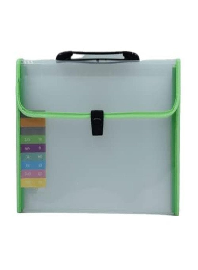 ال سي حقيبة ملفات قابلة للتوسيع من ستابيكو | حقيبة مكتبية | مقاس F/C | 13 فتحة | مصنوعة من مادة البولي بروبيلين المقاومة للماء (أخضر) - Image 1