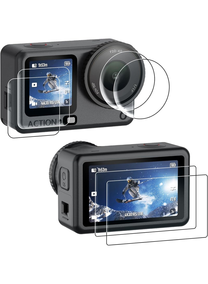 AMAZEAR Lens Screen Protector for DJI Osmo Action 6 Accessories, Action6 Pro Tempered Glass Screen Protector OLED Display, Full Protection, Ultra HD, 9H Hardness, Scratch Resistant - Image 1