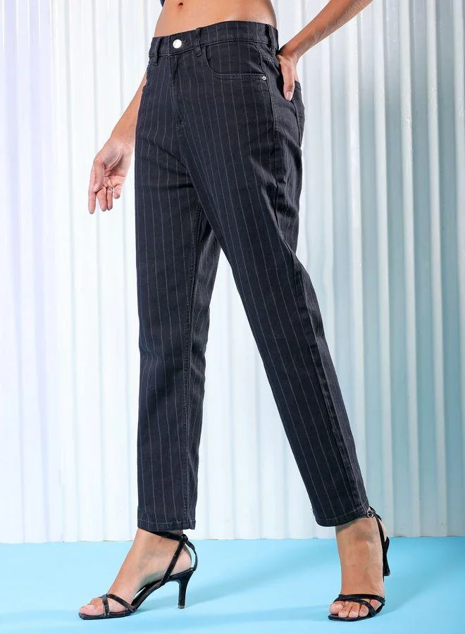 Freehand  Women Straight Fit Laser Print High-Rise Jeans for Women | Best Price UAE
