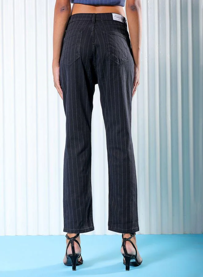 Freehand  Women Straight Fit Laser Print High-Rise Jeans for Women | Best Price UAE
