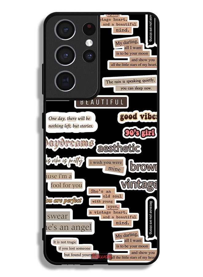 Tolwak غطاء حماية لجهاز سامسونج جالكسي S21 ألترا 5G مع ملصقات اقتباسات جميلة - Image 3