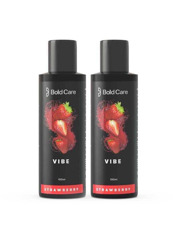Bold Care Vibe - Pack Of 2 - Natural Personal Lubricant For Men And Women - Premium Strawberry Flavour - Water Based Lube - Skin Friendly, Silicone And Paraben Free - No Side Effects - 200 Ml  - Image 1