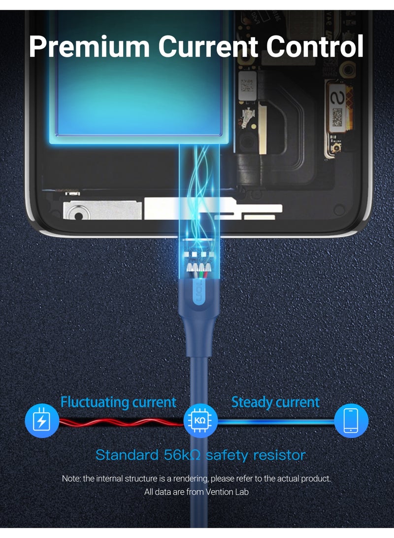 VENTION USB 2.0 A Male to C Male 3A Cable 2M Deep Blue Model # COKLH - Image 4