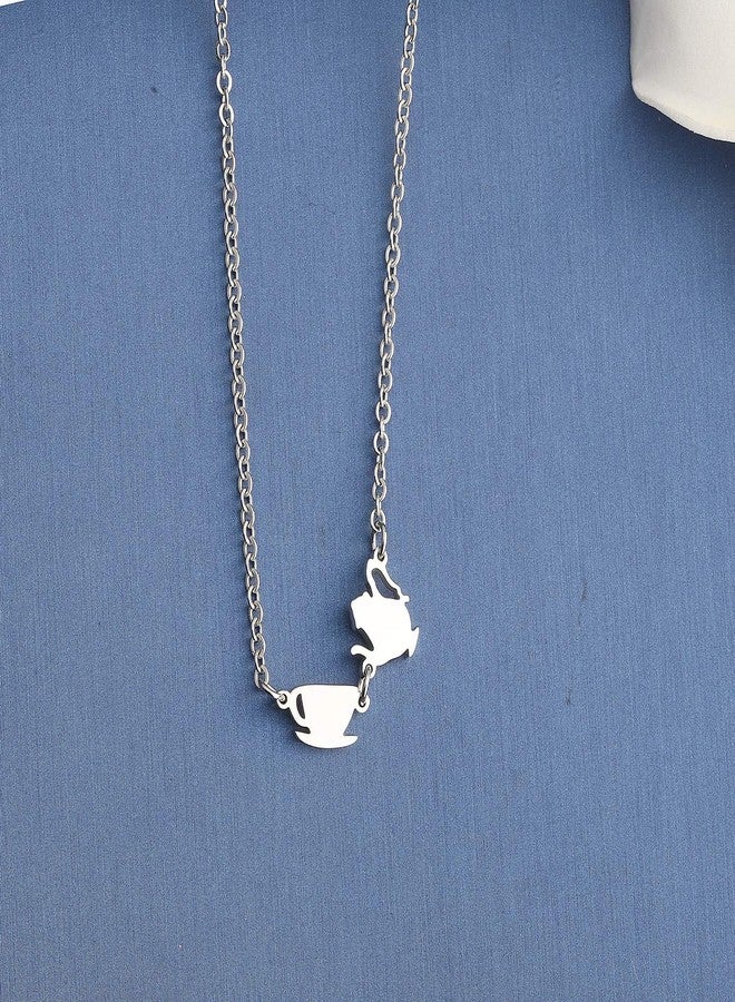 MYOSPARK Have a Cuppa Necklace Teapot and Teacup Necklace Tea Party Gift For Tea or Coffee lover Gift (Teapot teacup necklace) - Image 2