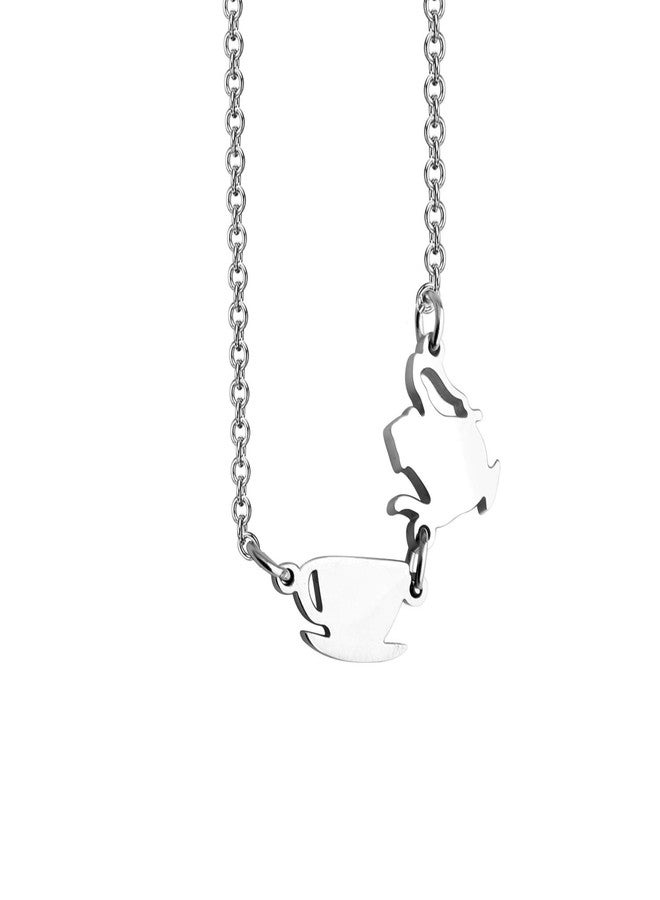 MYOSPARK Have a Cuppa Necklace Teapot and Teacup Necklace Tea Party Gift For Tea or Coffee lover Gift (Teapot teacup necklace) - Image 1