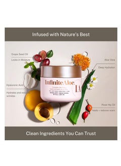 InfiniteAloe InfiniteAloe Complete Skin Care, Aloe Vera Powered Face and Body Cream for Dry Skin Relief, Fragrance Free - Small Jar 2 oz  - Image 2
