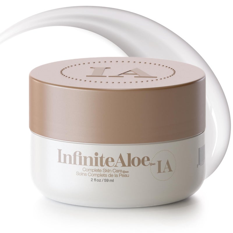 InfiniteAloe Complete Skin Care, Aloe Vera Powered Face and Body Cream for Dry Skin Relief, Fragrance Free - Small Jar 2 oz - Image 1