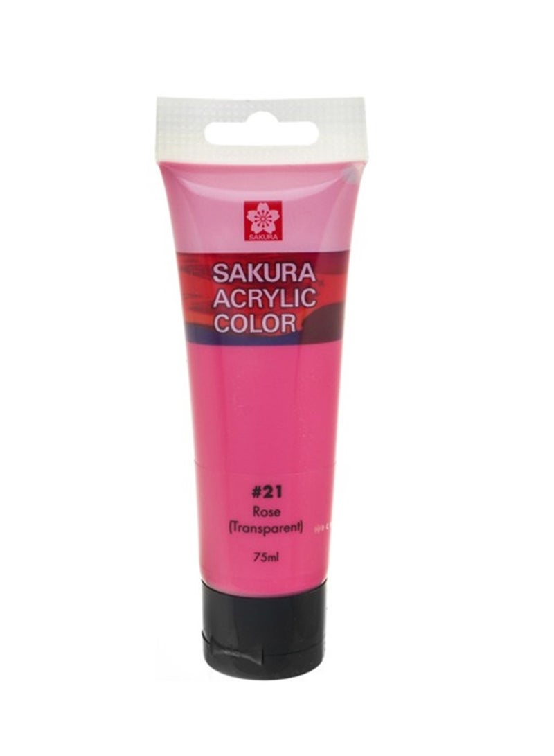 SAKURA Acrylic Color Paint Tube 75ml Content Rose - Image 1