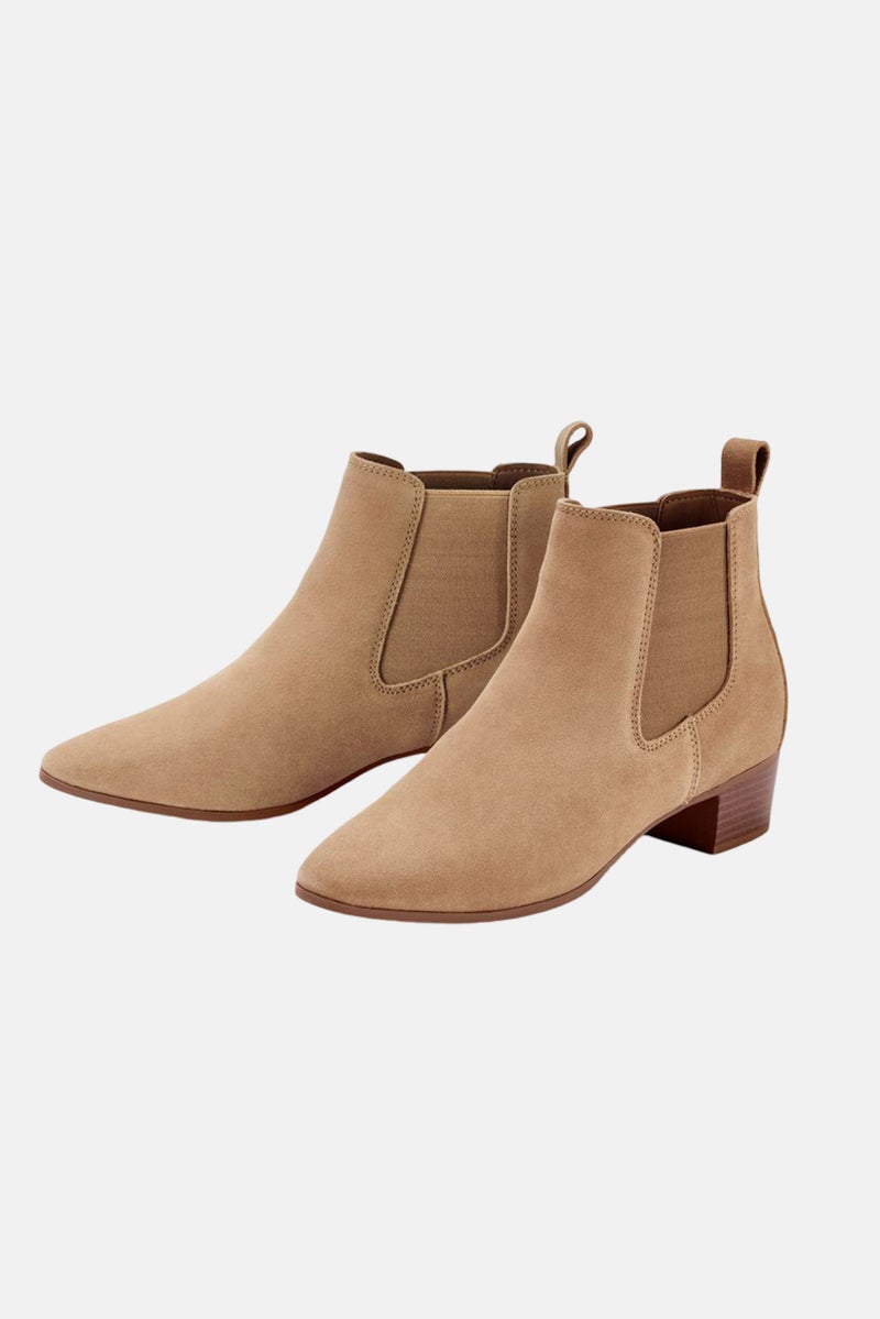 Tchibo Women Elastic Goring Panel Ankle Boots, Brown  - Image 4