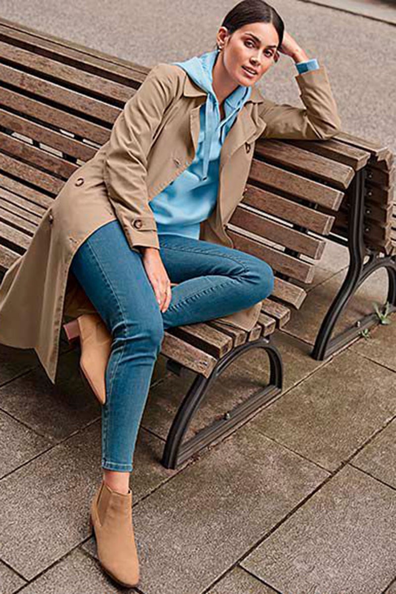 Tchibo Women Elastic Goring Panel Ankle Boots, Brown  - Image 1