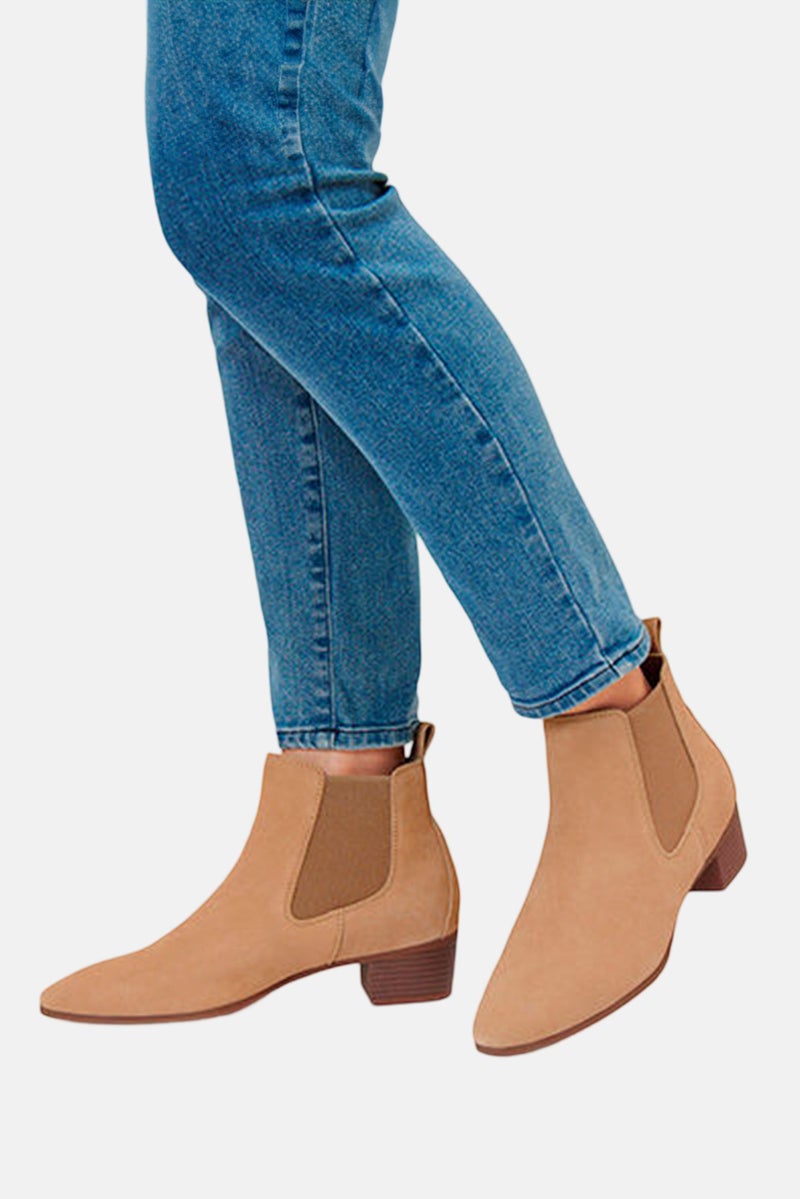 Tchibo Women Elastic Goring Panel Ankle Boots, Brown  - Image 2