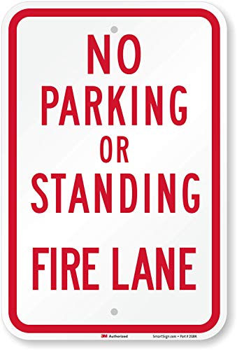 SmartSign SmartSign "No Parking or Standing - Fire Lane" Sign with Left Arrow by  | 18" x 12" 3M Engineer Grade Reflective - Image 1