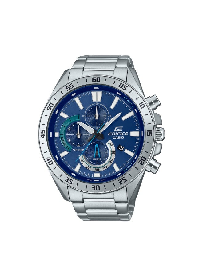 Casio Edifice EFV-620D-2AVUDF Men's Chronograph Watch, Blue Sunray Dial, Stainless Steel Band, 100M Water Resistant - Image 1