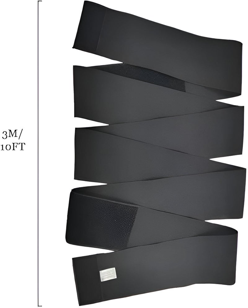 Recovery Abdominal Binder - Ultra-long 4-meter black wrap offering targeted compression for postpartum women seeking core stability and shape restoration. - Image 2