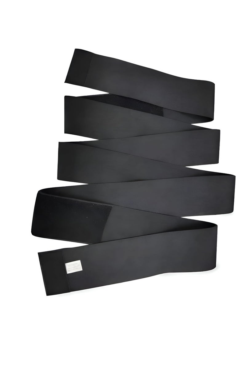 Recovery Abdominal Binder - Ultra-long 4-meter black wrap offering targeted compression for postpartum women seeking core stability and shape restoration. - Image 1
