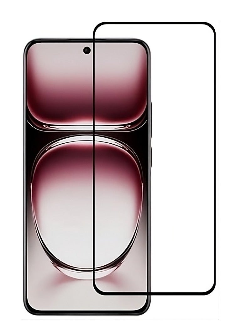 بورتوني OPPO Reno 12 زجاج مقسى كامل الغراء من الحافة إلى الحافة زجاج مضاد للكسر 9H صلابة مقاومة للخدش واقي شاشة متوافق مع OPPO Reno 12 5G - Image 1