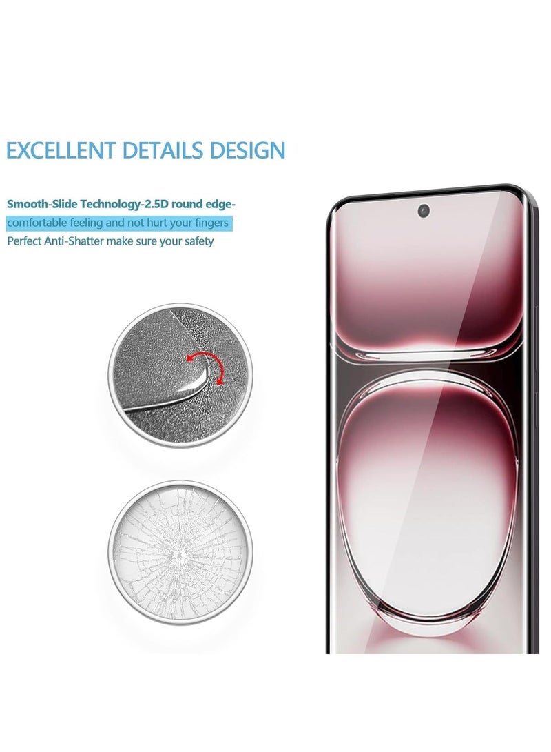 بورتوني OPPO Reno 12 زجاج مقسى كامل الغراء من الحافة إلى الحافة زجاج مضاد للكسر 9H صلابة مقاومة للخدش واقي شاشة متوافق مع OPPO Reno 12 5G - Image 2