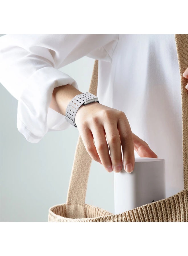 O Ozone (Pack of 2) Silicone Sport Replacement Bands Compatible with WHOOP 5.0, One, Peak, and Life Fitness Tracker – Breathable, Durable & Comfortable | Not for Whoop Gen 4- Green/Beige - Image 5