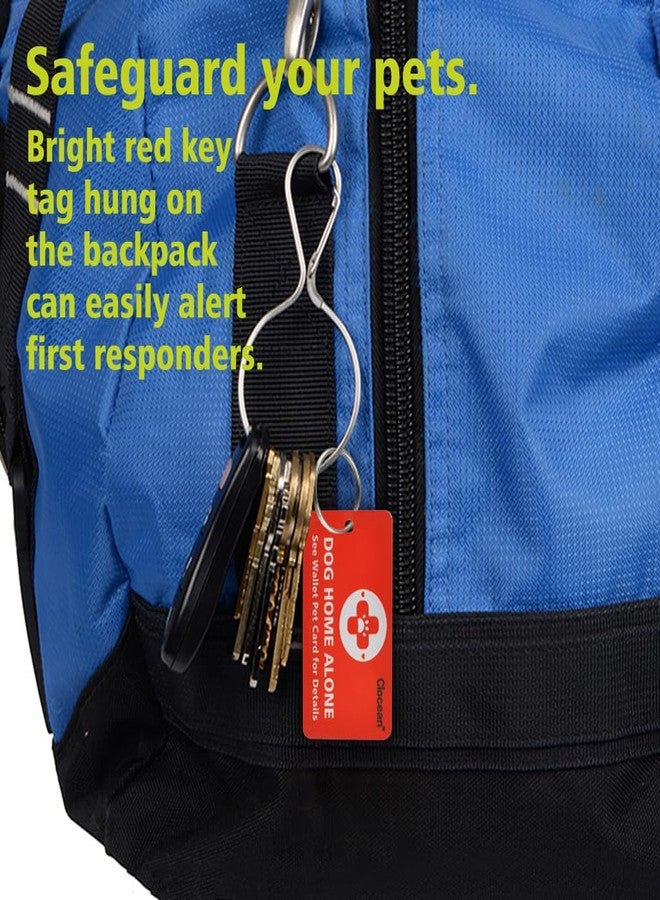 Clocean My Dogs are Home Alone Alert Key Tag Keychain Emergency Contact Wallet Card Folded - 2 Writable Back Sides (Dog Emergency Wallet Card & Tag)… - Image 2