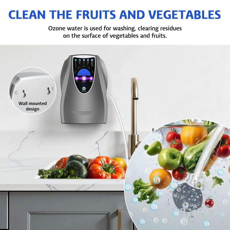 VTAR Ozone Machine, 1000mg/h Multipurpose Ozone Machine for Air, Water, Fruits, Vegetables Cleaner Device in Water - Dark Gray - Image 4