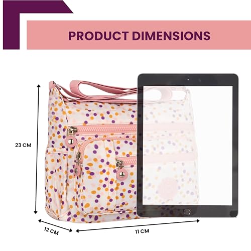 MISTYCDEP Crossbody Bags for Women, Girls - Stylish Shoulder Sling Bag with Adjustable Strap, Travel Casual Messenger Purse (Pink Dot) - Image 2