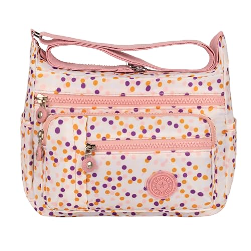 MISTYCDEP Crossbody Bags for Women, Girls - Stylish Shoulder Sling Bag with Adjustable Strap, Travel Casual Messenger Purse (Pink Dot) - Image 1