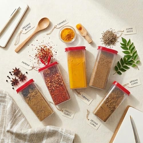 Mahaware Modular Wonder Spice Shaker and Sprinkler Set, 425ml, Set of 8, Red - Image 2