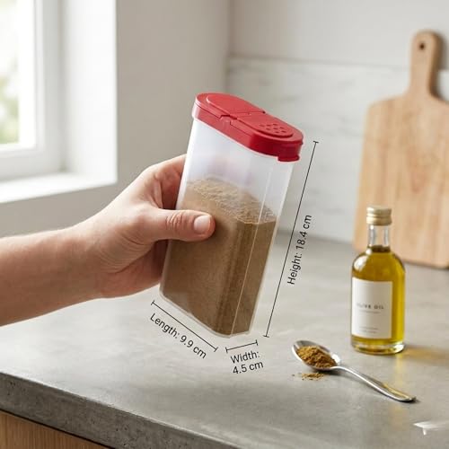 Mahaware Modular Wonder Spice Shaker and Sprinkler Set, 425ml, Set of 8, Red - Image 3