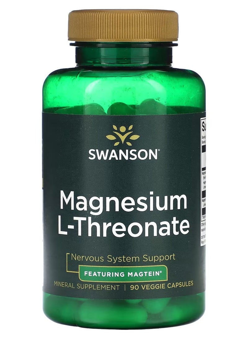 Swanson, Magnesium L-Threonate, 90 Veggie Capsules