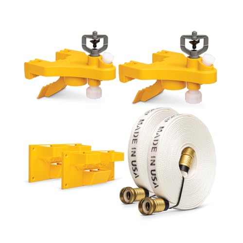 WASP Wildfire Protection Full Kit - 2 Roof Sprinklers with Gutter, Wall, or Fence Mounting, & 50 Feet of Hose - Soaks Rooftop and Surrounding Area for Outdoor Fire Protection - Image 1