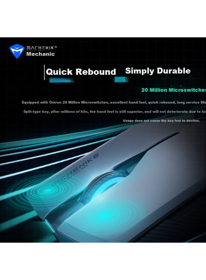 MACHENIKE Machenike (machenike) M720 Wireless Gaming Mouse Wired E-sports Computer Notebook Mouse Office Mechanical Mouse Charging Dual Mode 8000dpi - White  - Image 4