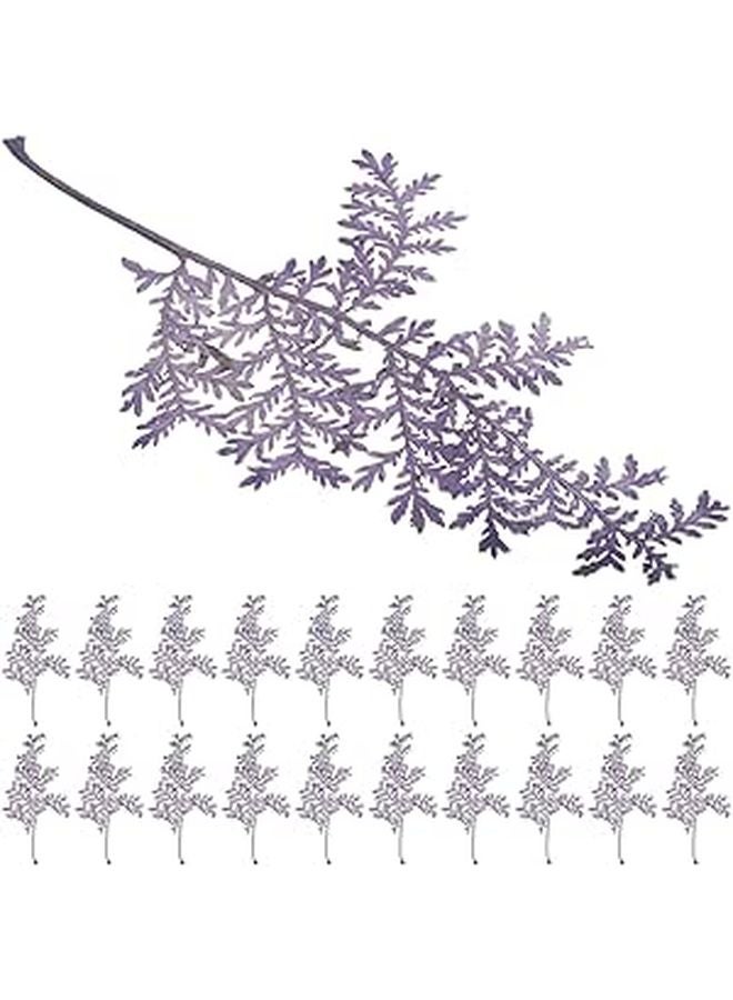 Purple Dried Artemisia Leaves 48pcs Pressed Flowers Set for DIY Crafts Bookmarks Resin Decor - Image 1