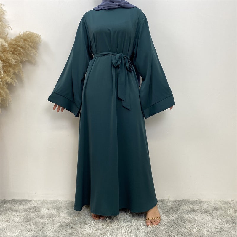 monica fashion Simple All-Match Nida Solid Color Dress - Image 2