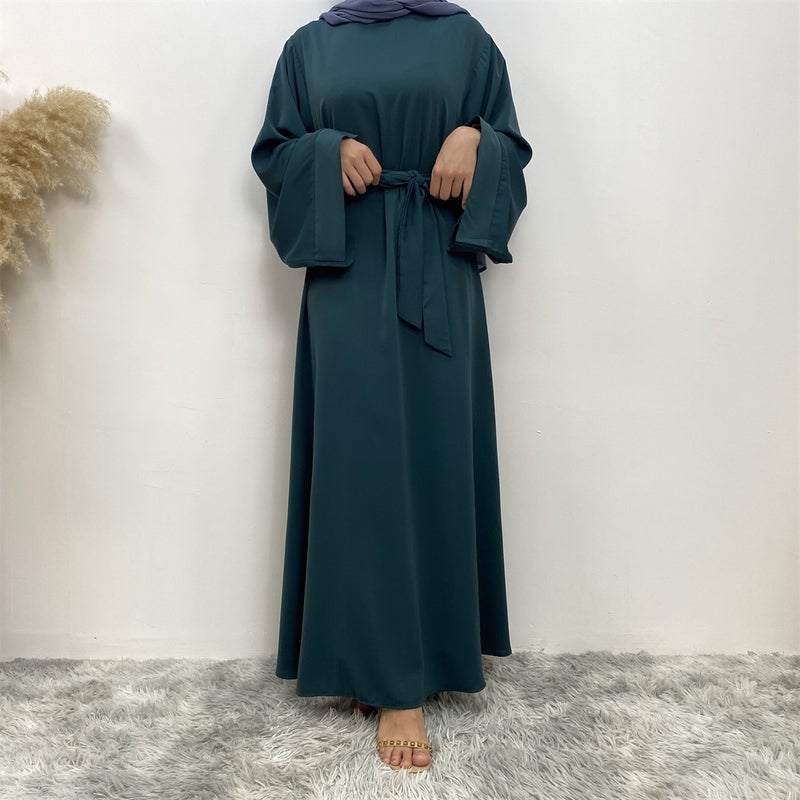 monica fashion Simple All-Match Nida Solid Color Dress - Image 1