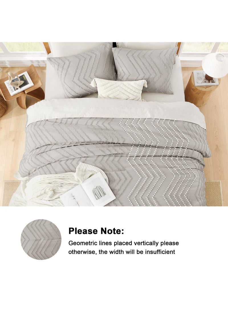 Litanika Litanika Comforter Oversized King Size Set Linen  3 Pieces Chevron Tufted Solid Bedding Comforter Sets  Fluffy Bed Set  - Image 4