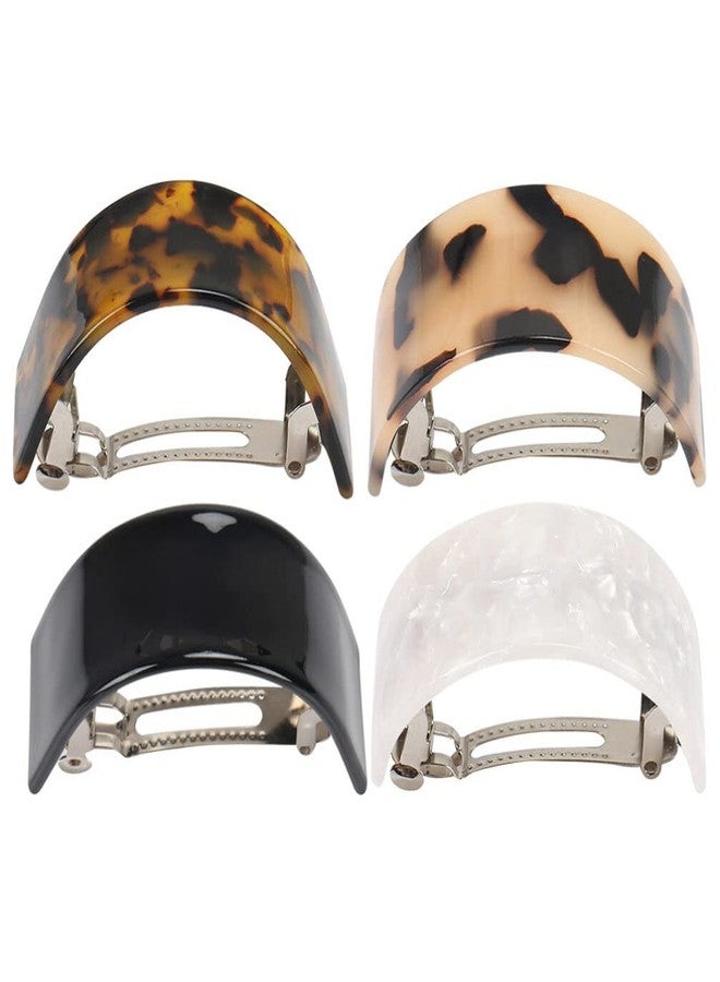 minkissy 4PCS Semicircle Ponytail Clip French Hair Barrettes Clip No Slip Jaw Clip Semi Circle Clip Ladies Hair Claw Tie Clamp Hair Barrettesfor Thick Hair - Image 1