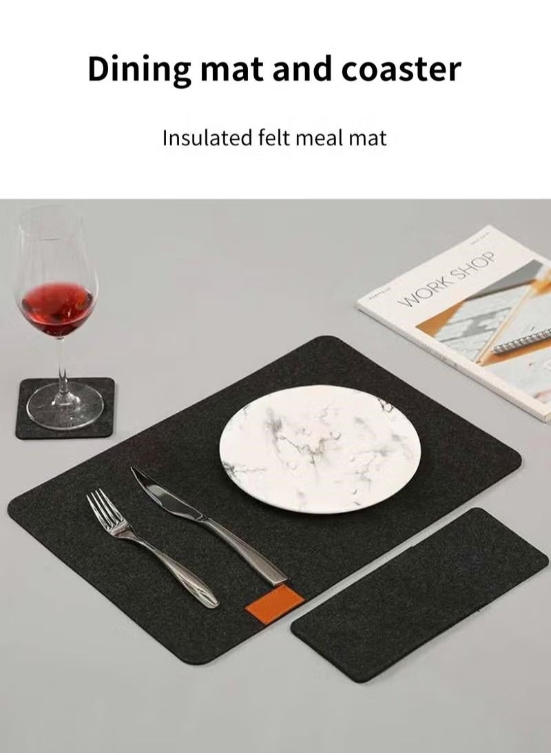 MIXDE 24 Pcs Felt Placemats for Dining Table Non-Slip and Heat-Resistant Dark Gray  - Image 2