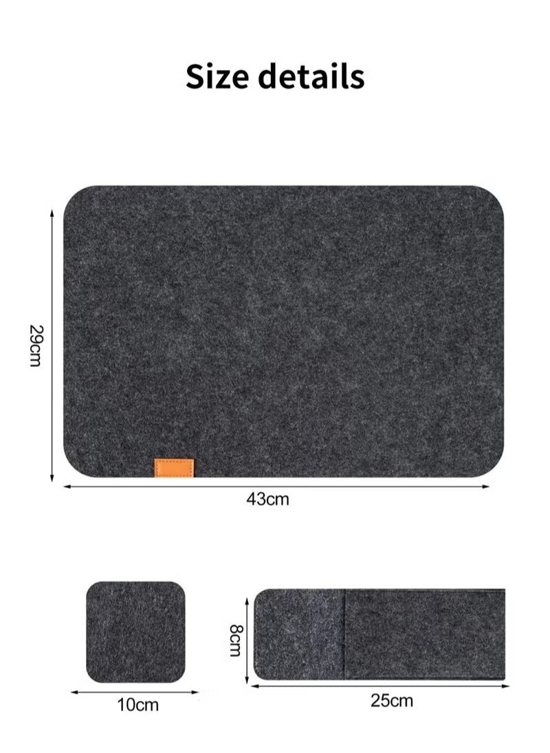 MIXDE 24 Pcs Felt Placemats for Dining Table Non-Slip and Heat-Resistant Dark Gray  - Image 5