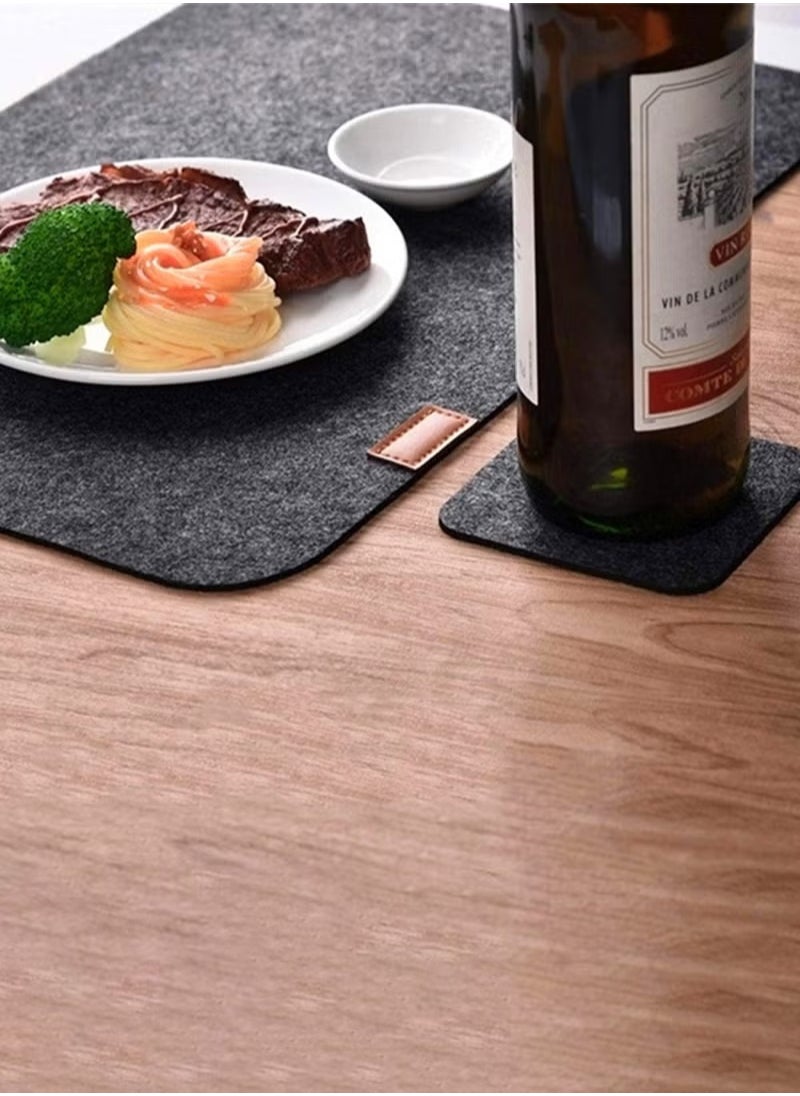 MIXDE - 24 Pcs Felt Placemats for Dining Table Non-Slip and Heat-Resistant Dark Gray - Image 1