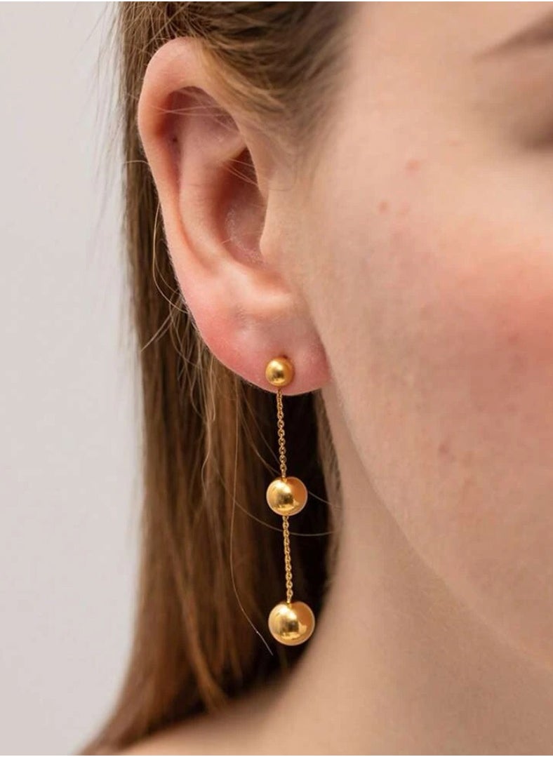 Dangle Charms - Luxury & Elegant Stainless Steel Gold Plated Earrings For Women - Image 1
