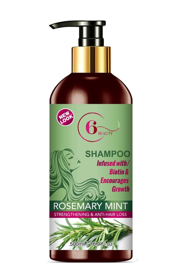 6 BEAUTY - Shampoo Rosemary Mint 500 ML - Image 1