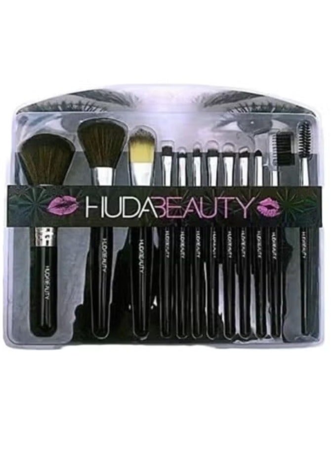 Huda مجموعة فرش المكياج تحتوي على 12 فرشاة - Image 1