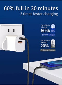 Generic USB C Plug Charger Fast Charging, 20W Type C PD Wall Charger Plug Power Adaptor Compatible with iPhone and Android Phones Laptops, 3.0 A (White)  - Image 3