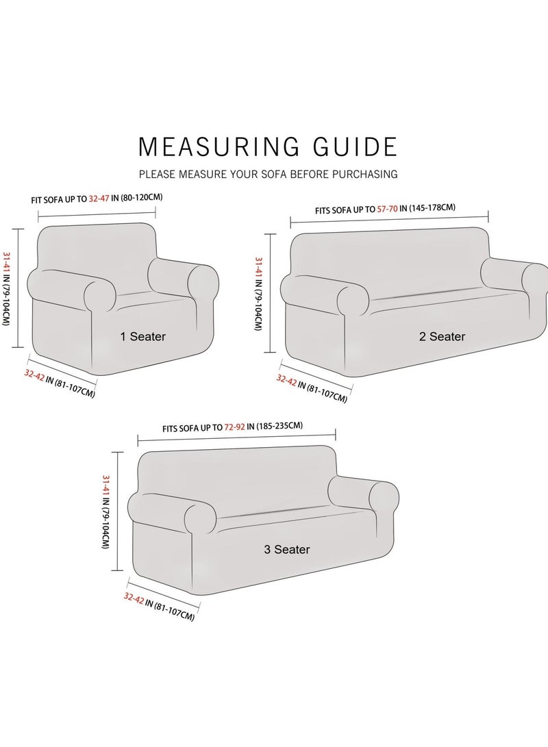 Fabienne Stretch Fit 7 Seater Sofa Cover Set 3211 Combination Soft Brushed Fabric Couch Cover Exquisitely Full Coverage Furniture Protector Slipcover Seven Seater Fits on Standard and Recliner Sofa Dust Blue - Image 2