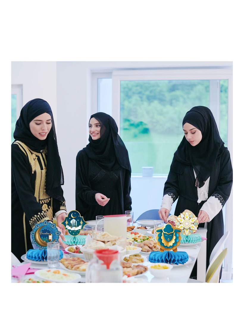 Y&D - 9 قطع من ديكورات رمضان كريم على شكل قرص العسل، وديكورات لأجواء الحفلات، وديكورات ورقية - Image 1