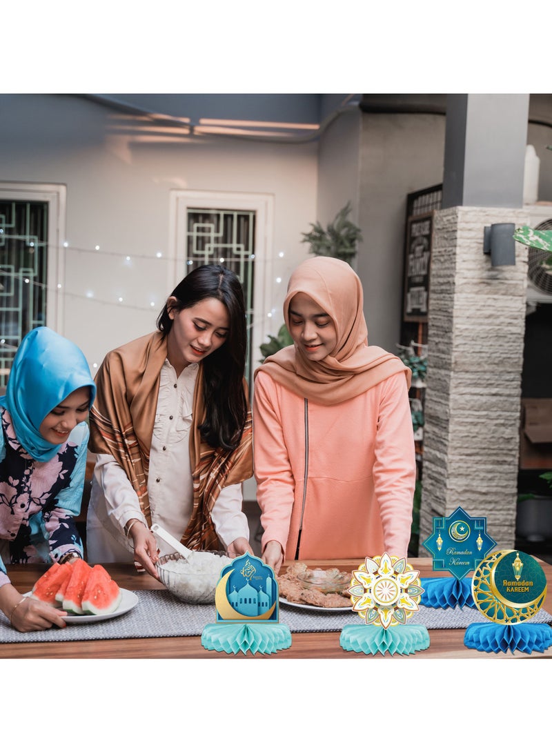 Y&D - 9 قطع من ديكورات رمضان كريم على شكل قرص العسل، وديكورات لأجواء الحفلات، وديكورات ورقية - Image 1